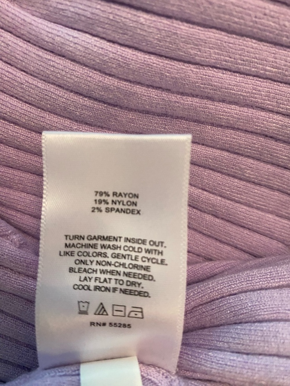 Express Lavender Ribbed V-Neck Dress - Picture 8 of 8